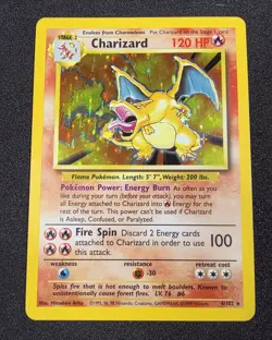 1999 Pokemon Base Set Charizard 4/102 Holo Unlimited LP - Authentic Vintage - Image 2