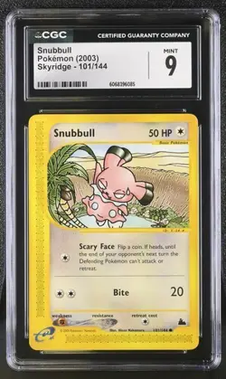 Snubbull Pokemon (2003) Skyridge 101/144 CGC 9 MINT Common WOTC - Image 1