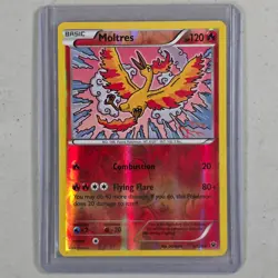 2016 Pokemon TCG XY Fates Collide Moltres Reverse Holo Rare 9/124 NM - Image 1