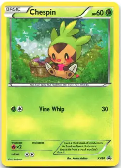 Chespin (Collector Chest) XY88 Holo Promo XY Promo Pokemon Heavily Played - Image 1
