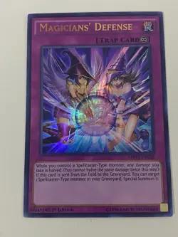 Yugioh - Magicians' Defense - 1st Edition Ultra Rare NM - Free Holographic Card - Image 1