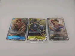 One Piece OP13 Thrice Promo Set Sealed. Monkey D. Luffy & Sabo & Portgas D. Ace - Image 2