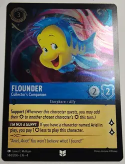 Disney Lorcana TCG - Flounder Collector's Companion - Cold Foil - 144/204 - UR - Image 1