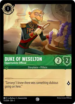 Disney Lorcana The First Chapter #73/204 Duke of Weselton Opportunistic Official - Image 1