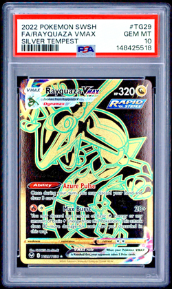 PSA 10!!! 2022 Pokemon Silver Tempest Rayquaza VMAX TG29/TG30 Full Art - Image 1