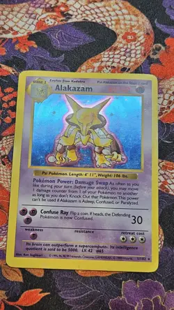 Pokemon Alakazam Base Set Shadowless Holo Rare 001/102- HP - Image 2