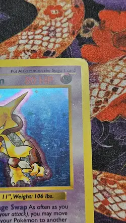 Pokemon Alakazam Base Set Shadowless Holo Rare 001/102- HP - Image 5