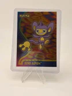 pokemon topps johto league champions 2001 Blue Label # 190 Aipom (holo) - Image 1