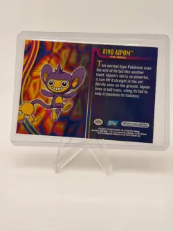 pokemon topps johto league champions 2001 Blue Label # 190 Aipom (holo) - Image 2