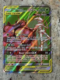 Pokemon Unbroken Bonds Pheromosa & Buzzwole GX Ultra Rare 191/214 - Image 1