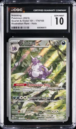 2023 POKEMON SCARLET & VIOLET 151 #174/165 NIDOKING CGC 10 GEM MINT - Image 1