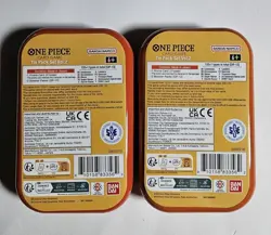 One Piece Vol.2 Empty Tins W/ Ace & Luffy Sealed Promo Cards - Image 2