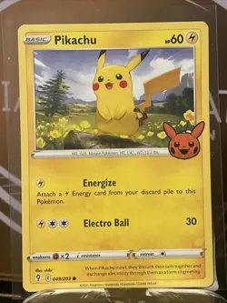 2021 Pokemon Card Pikachu 60HP Energize / Electro Ball 049/203 - Image 1