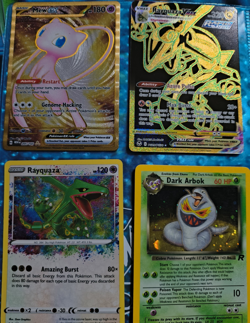 Pokemon TCG lot 4 cards -Card Foil Lot: Mew ex 205/165, Rayquaza VMAX TG20/TG30 - Image 1