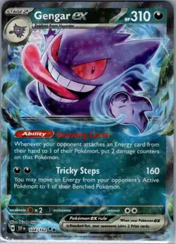 Gengar ex 104/162 SV05: Temporal Forces - Pokemon Card - NM - Image 1