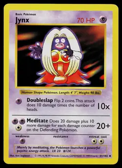 Pokemon Card - Jynx Base Set Shadowless 31/102 Uncommon - Image 1