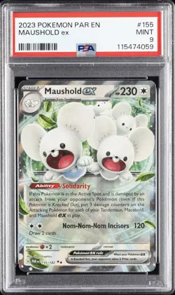 2023 POKEMON PAR EN-PARADOX RIFT #155 MAUSHOLD EX PSA 9 - Image 1