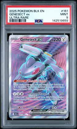 2025 POKEMON BLK EN-BLACK BOLT ULTRA RARE #161 GENESECT EX PSA 9 - Image 1