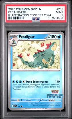 2025 POKEMON SVP EN-SV BLACK STAR PROMO #213 FERALIGATR PSA 9 - Image 1