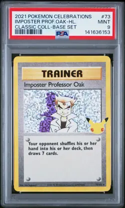 2021 POKEMON CELEBRATIONS CLASSIC COLL #73 IMPOSTER PROFESSOR OAK-HOLO PSA 9 - Image 1