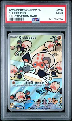 2024 POKEMON SSP EN-SURGING SPARKS ILLUSTRATION RARE #207 CLOBBOPUS PSA 9 - Image 1