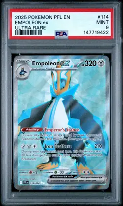 2025 POKEMON PFL EN-PHANTASMAL FLAMES ULTRA RARE #114 EMPOLEON EX PSA 9 - Image 1