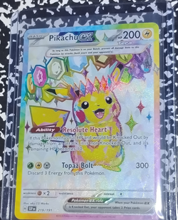 Pokemon Pikachu ex Scarlet & Violet 219/191 2024 Ultra Rare Holo 200 HP - Image 1