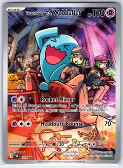 Team Rocket's Wobbuffet 203 Holo Promo Scarlet & Violet Promo Pokemon Holo NM - Image 1