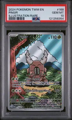 2024 POKEMON TWM EN-TWILIGHT MASQUERADE ILLUSTRATION RARE #168 PINSIR PSA 10 - Image 1