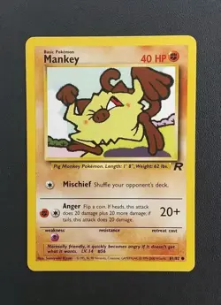 Mankey (61/82) Pokemon - Team Rocket - Regular - Common - LP - Image 1