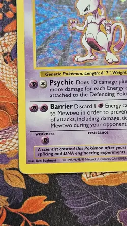 Mewtwo - 10/102 Base Set Shadowless Holo Rare Pokemon - HP - Image 3
