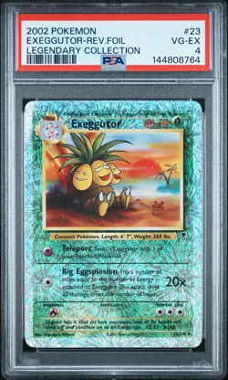 2002 POKEMON LEGENDARY COLLECTION #23 EXEGGUTOR-REVERSE FOIL PSA 4 - Image 1