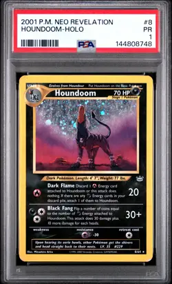 2001 POKEMON NEO REVELATION #8 HOUNDOOM-HOLO PSA 1 - Image 1