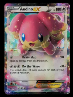 Audino EX 84/124 Holo EX Rare Fates Collide Pokemon Damaged - Image 1