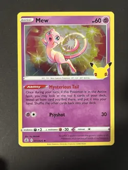 Pokemon TCG Mew 25th Anniversary Holo Celebrations 011/025 Collector's Edition - Image 1