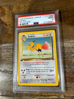 Pokemon 1999 Jungle DODRIO 1ST Edition #34 PSA 9 Mint RARE - Image 1