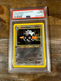 Pokemon 2001 Neo Discovery 1ST Edition FORRETRESS #21 PSA 8 RARE - Image 1