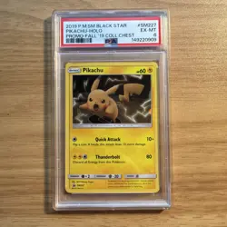 POKEMON SM BLACK STAR PROMO SM227 PIKACHU-HOLO FALL 2019 COLLECTOR CHEST PSA 6 - Image 1