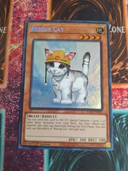 Yu-Gi-Oh! Rescue Cat RA02-EN001 Secret Rare 1st Edition Near Mint - Image 1