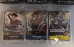 One Piece Tin Set Vol 2 Luffy P075 Ace P074 Sabo P073 Promos Sealed +Empty Tins - Image 2