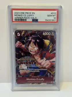 2023 One Piece English Monkey D Luffy Winner Pack Vol.5 Treasure Cruise PSA 10 - Image 1