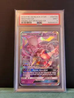 Pokemon Mewtwo GX TCG Sun & Moon SM196 Promo PSA 9 - Image 1