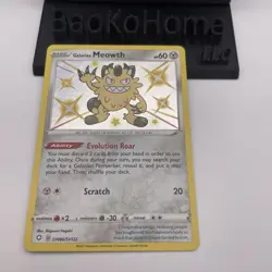 Galarian Meowth SV086/SV122 NM-MNT Ultra Rare - Shiny Holo Pokemon Shining Fates - Image 1