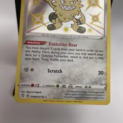 Galarian Meowth SV086/SV122 NM-MNT Ultra Rare - Shiny Holo Pokemon Shining Fates - Image 5