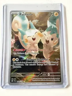 Pokemon TCG Scarlet & Violet Base Set 208/198 Pachirisu Illustration Rare - NM - Image 1