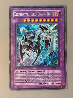 yugioh Elemental Hero Chaos Neos GLAS-EN036 Secret LEAK 1st Edition near mint - Image 2