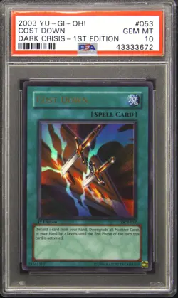 2003 YU-GI-OH! DCR-DARK CRISIS 1ST ED #053 COST DOWN PSA 10 - Image 1