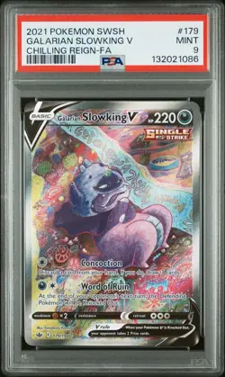 2021 Pokemon- Sword & Shield Galarian Slowking V - FA- #179/198 - PSA 9 MINT! - Image 1