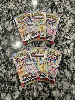 Pokemon TCG Scarlet & Violet Prismatic Evolutions Booster 6 Packs - Image 1