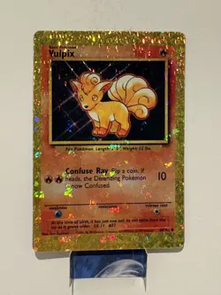 Pokemon TCG Vulpix Prism holo Golden Vintage Sticker Card - Image 1